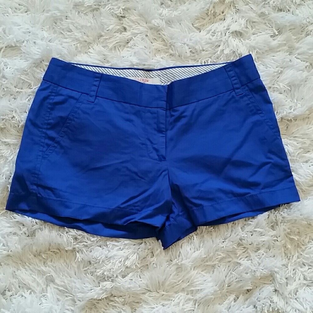 J Crew Chino Broken-in Royal Blue Shorts, Sz 2